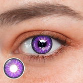 Lentes de contacto de color violeta y morado con prescripción de Vega